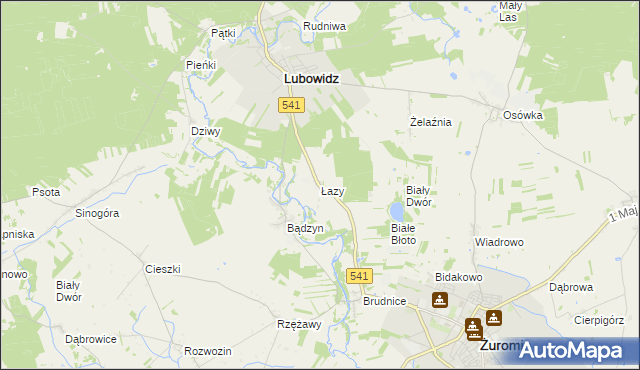 mapa Łazy gmina Lubowidz, Łazy gmina Lubowidz na mapie Targeo