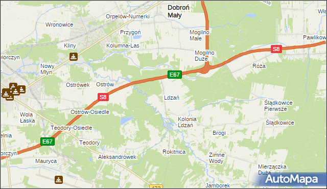 mapa Ldzań, Ldzań na mapie Targeo