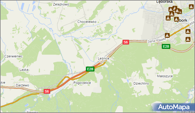 mapa Leśnice, Leśnice na mapie Targeo