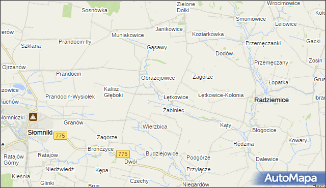 mapa Łętkowice, Łętkowice na mapie Targeo