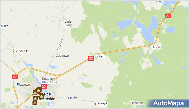 mapa Licheń, Licheń na mapie Targeo