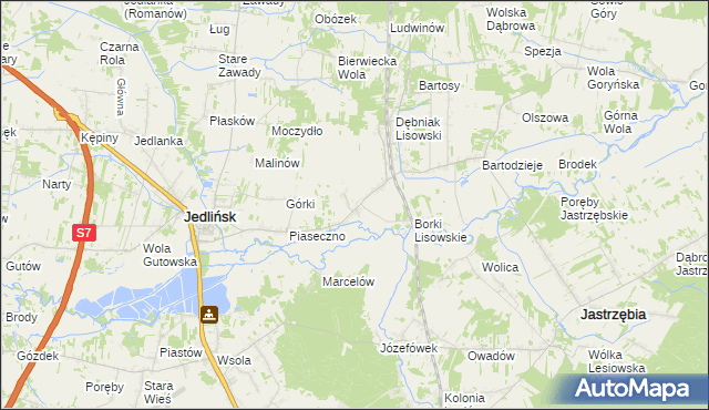 mapa Lisów gmina Jedlińsk, Lisów gmina Jedlińsk na mapie Targeo