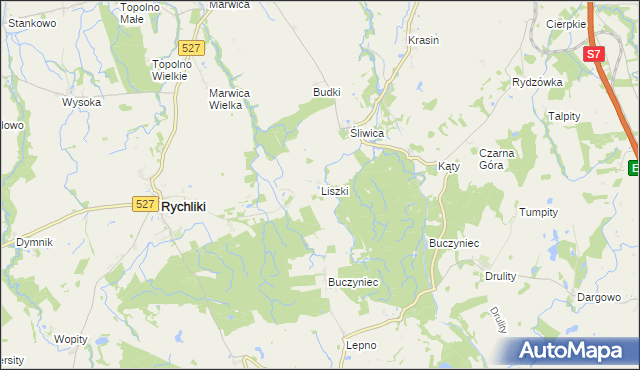 mapa Liszki gmina Rychliki, Liszki gmina Rychliki na mapie Targeo