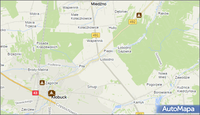 mapa Łobodno, Łobodno na mapie Targeo