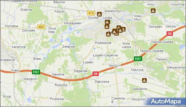 mapa Łopatki-Cegielnia, Łopatki-Cegielnia na mapie Targeo