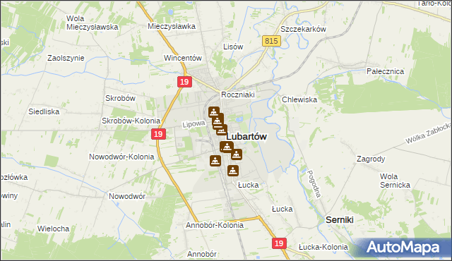 mapa Lubartów, Lubartów na mapie Targeo