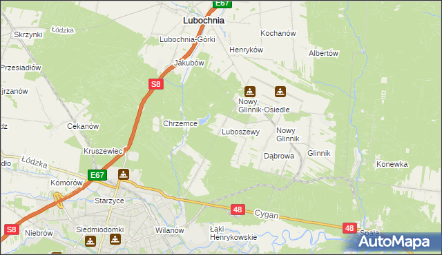 mapa Luboszewy, Luboszewy na mapie Targeo