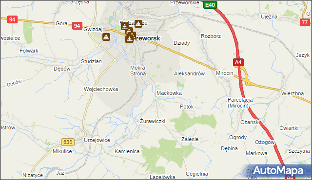 mapa Maćkówka, Maćkówka na mapie Targeo