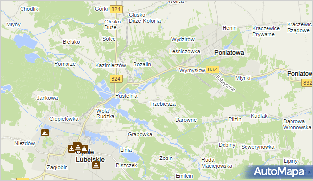 mapa Majdan Trzebieski, Majdan Trzebieski na mapie Targeo
