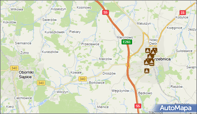 mapa Malczów, Malczów na mapie Targeo