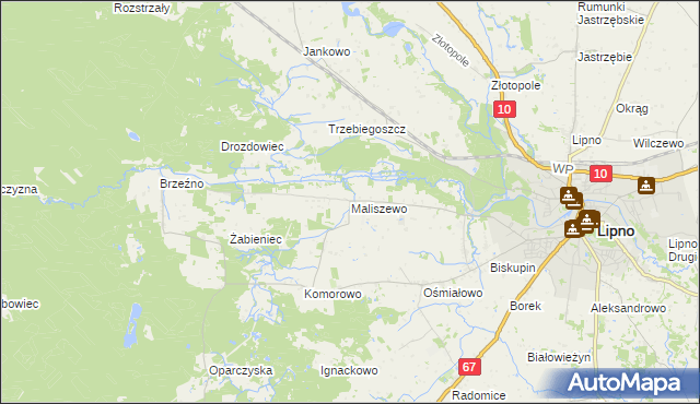 mapa Maliszewo, Maliszewo na mapie Targeo