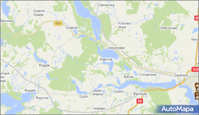 mapa Małkinie, Małkinie na mapie Targeo