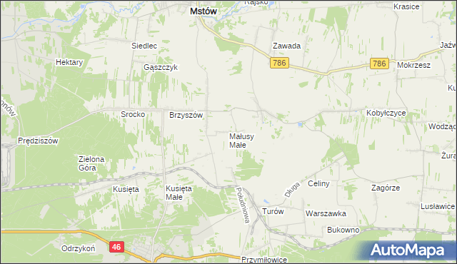 mapa Małusy Małe, Małusy Małe na mapie Targeo