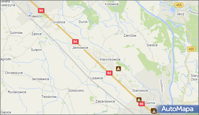 mapa Marcinkowice gmina Oława, Marcinkowice gmina Oława na mapie Targeo