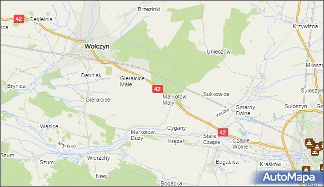 mapa Markotów Mały, Markotów Mały na mapie Targeo