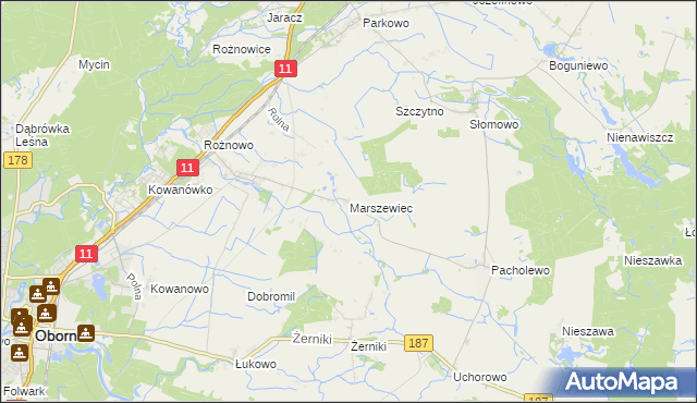 mapa Marszewiec, Marszewiec na mapie Targeo