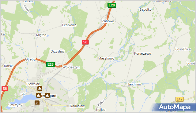 mapa Maszkowo gmina Nowogard, Maszkowo gmina Nowogard na mapie Targeo