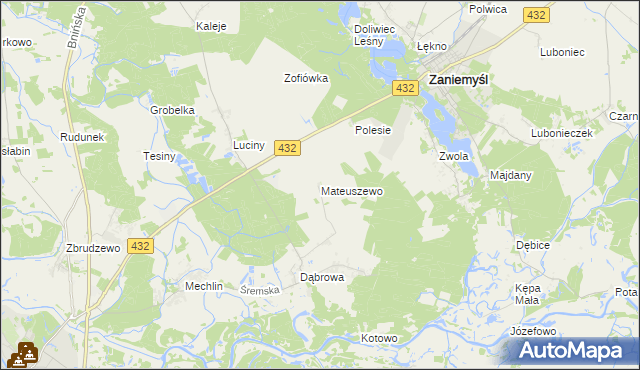 mapa Mateuszewo, Mateuszewo na mapie Targeo