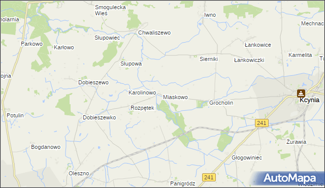 mapa Miaskowo, Miaskowo na mapie Targeo