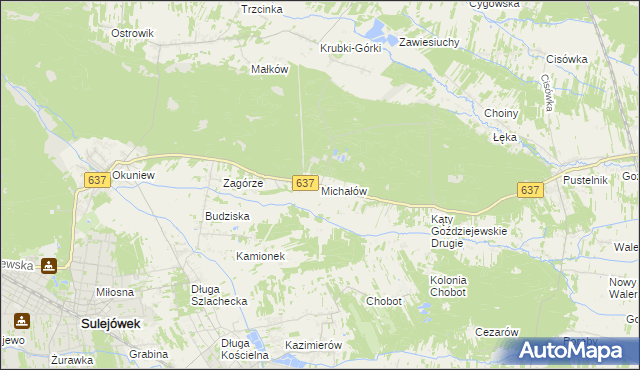 mapa Michałów gmina Halinów, Michałów gmina Halinów na mapie Targeo