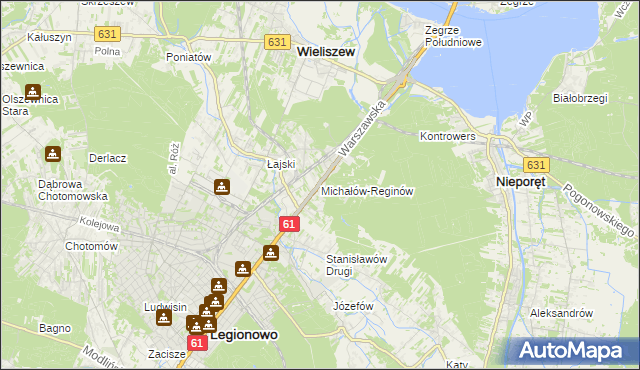 mapa Michałów-Reginów, Michałów-Reginów na mapie Targeo