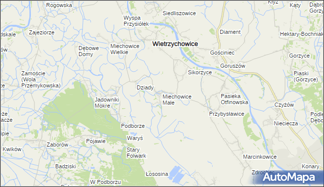 mapa Miechowice Małe, Miechowice Małe na mapie Targeo