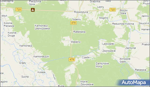 mapa Miedźno Leśniczówka, Miedźno Leśniczówka na mapie Targeo