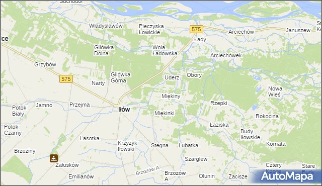 mapa Miękiny, Miękiny na mapie Targeo