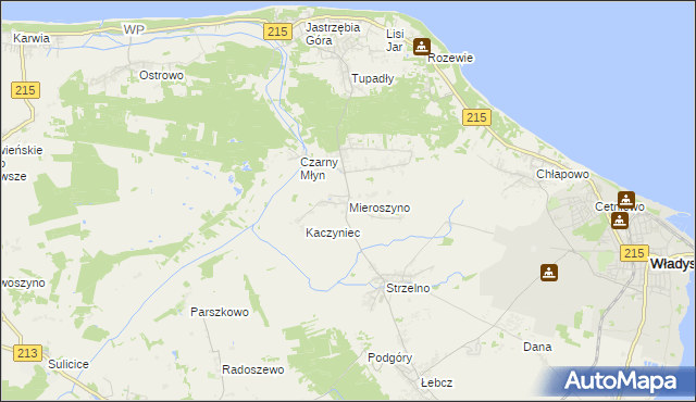 mapa Mieroszyno, Mieroszyno na mapie Targeo