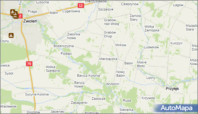 mapa Mierziączka, Mierziączka na mapie Targeo