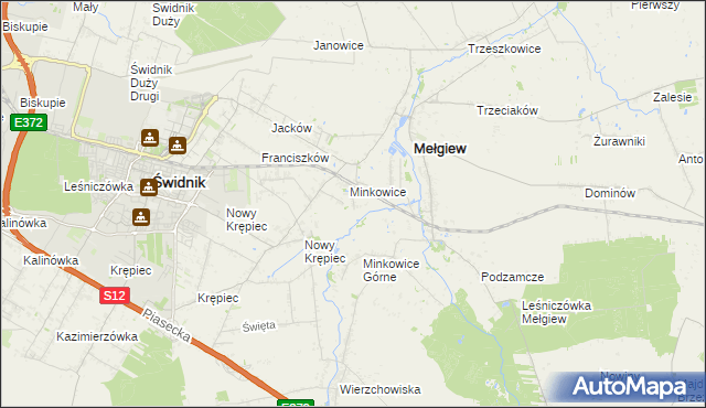 mapa Minkowice-Kolonia, Minkowice-Kolonia na mapie Targeo