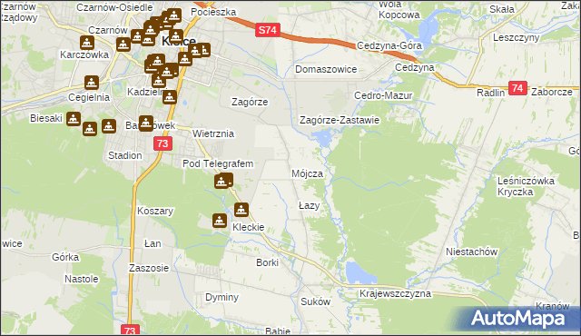 mapa Mójcza, Mójcza na mapie Targeo