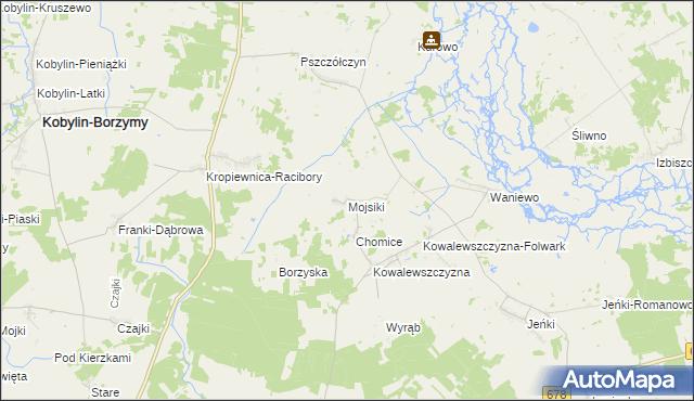 mapa Mojsiki, Mojsiki na mapie Targeo