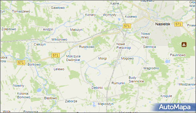 mapa Morgi gmina Nasielsk, Morgi gmina Nasielsk na mapie Targeo