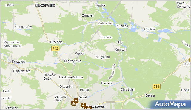 mapa Motyczno, Motyczno na mapie Targeo