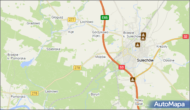 mapa Mozów, Mozów na mapie Targeo