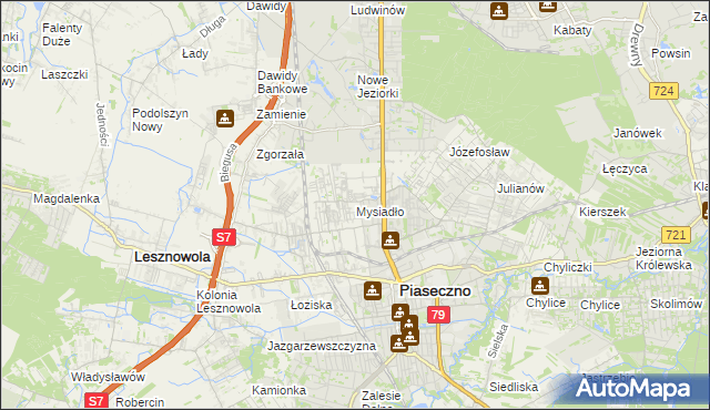 mapa Mysiadło, Mysiadło na mapie Targeo