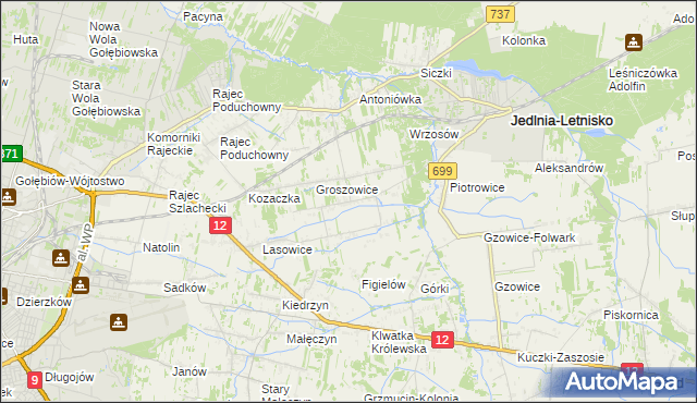 mapa Myśliszewice, Myśliszewice na mapie Targeo