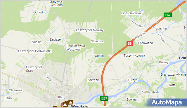 mapa Natalin gmina Wyszków, Natalin gmina Wyszków na mapie Targeo