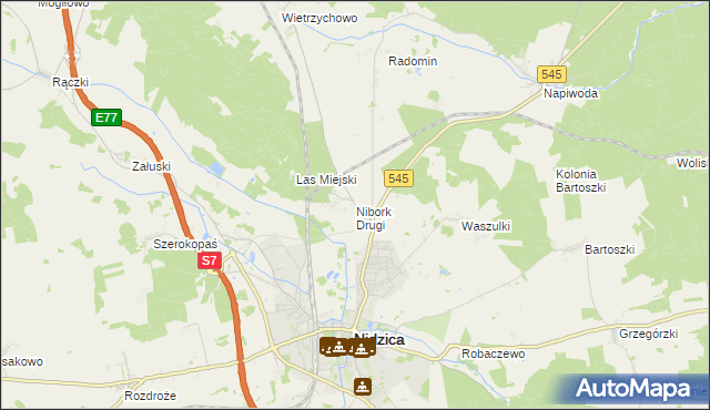 mapa Nibork Drugi, Nibork Drugi na mapie Targeo