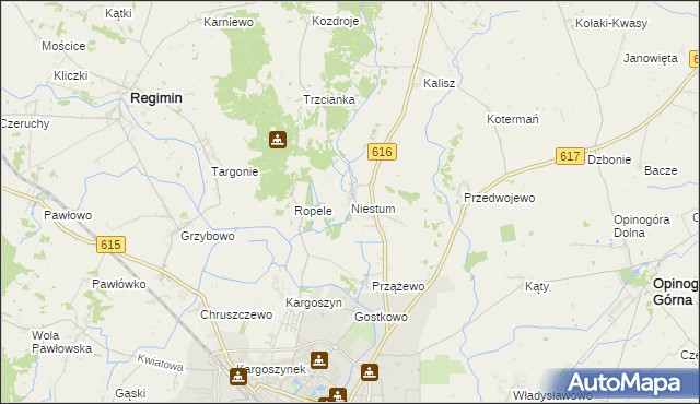 mapa Niestum, Niestum na mapie Targeo