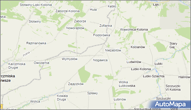 mapa Niezabitów-Kolonia, Niezabitów-Kolonia na mapie Targeo