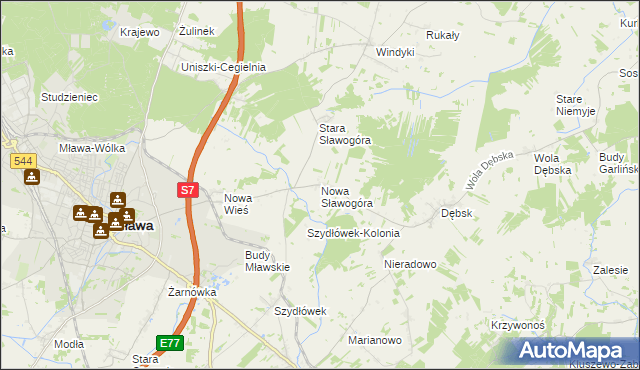 mapa Nowa Sławogóra, Nowa Sławogóra na mapie Targeo