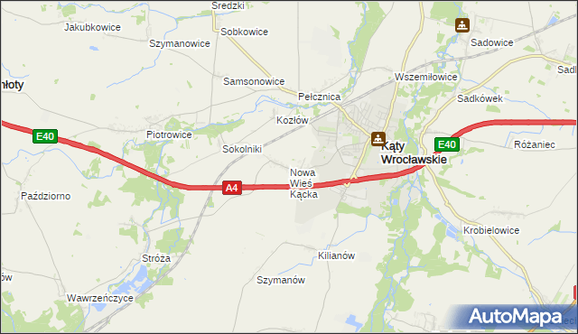 mapa Nowa Wieś Kącka, Nowa Wieś Kącka na mapie Targeo