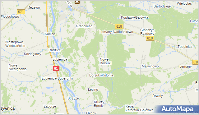 mapa Nowe Borsuki, Nowe Borsuki na mapie Targeo