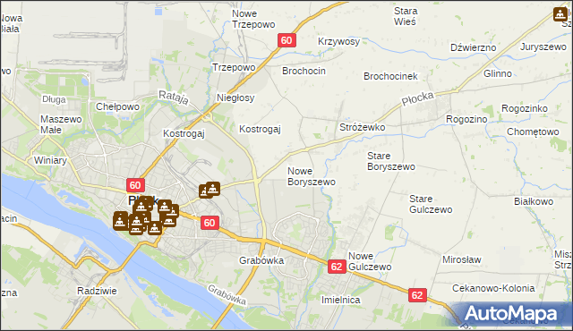 mapa Nowe Boryszewo, Nowe Boryszewo na mapie Targeo