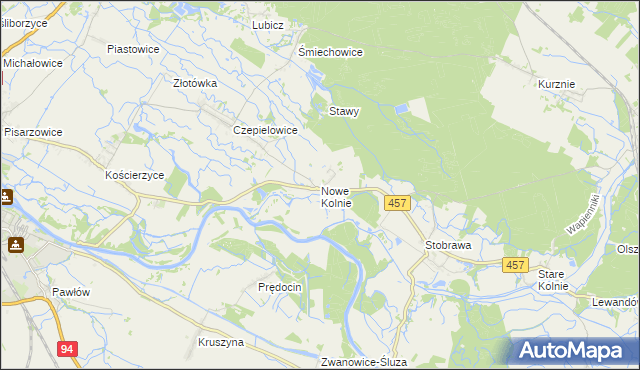 mapa Nowe Kolnie, Nowe Kolnie na mapie Targeo