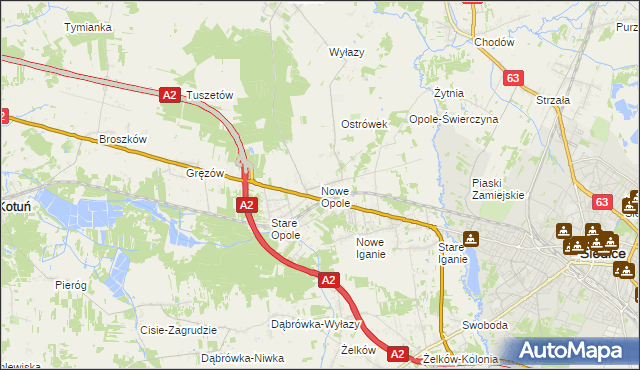 mapa Nowe Opole, Nowe Opole na mapie Targeo