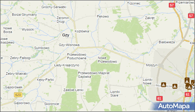 mapa Nowe Przewodowo, Nowe Przewodowo na mapie Targeo