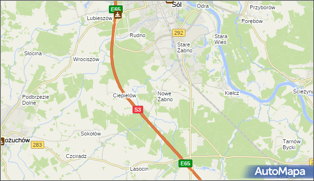 mapa Nowe Żabno, Nowe Żabno na mapie Targeo